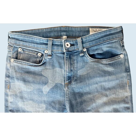 RAG & BONE Cate Mid Rise Ankle Straight Camo Print Jeans Sz 26 - Picture 3 of 8